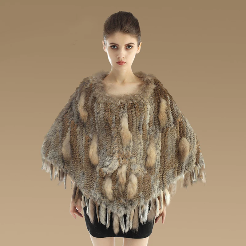poncho rabbit fur