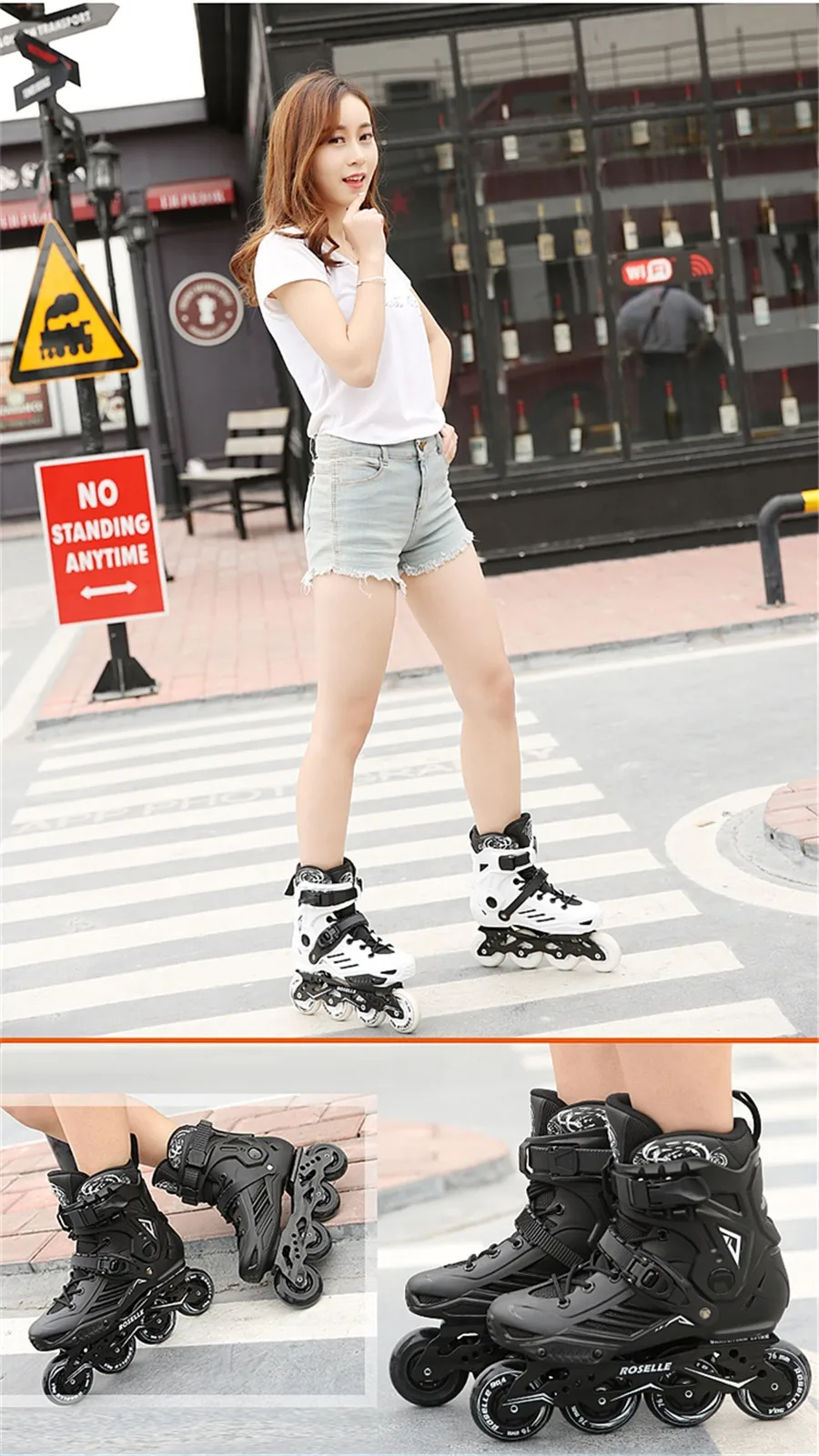 Роликовые коньки Professional взрослых Обувь для роликов, скейтборда 4*80 или 3*110 мм Сменные слалом скорость Patines Бесплатная катание гонки