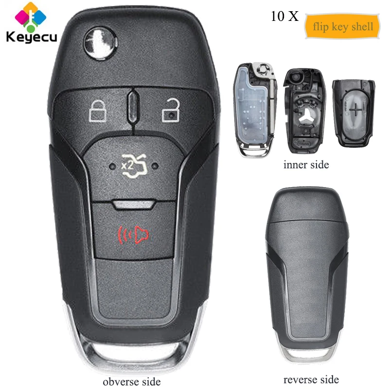 Брелок для дистанционного ключа пульта KEYECU 10 шт./лот Ford 3 + 1 Btns Fob Fusion Edge Explorer 2013 2014