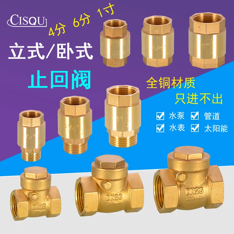 Copper Check Valve Female Male Non return Flap Valve Cut off Valve DN15