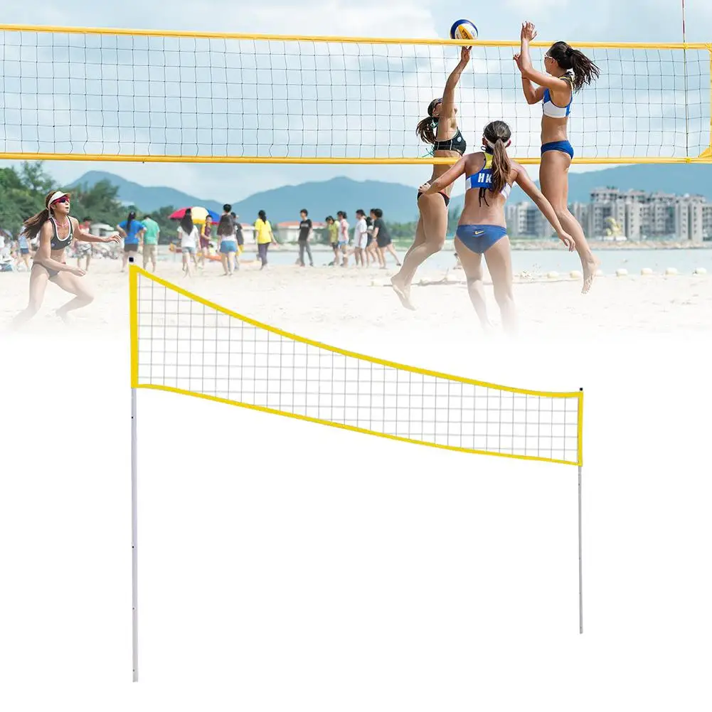 Уличная портативная волейбольная сетка складной регулируемый волейбол бадминтон теннисная сеть с подставкой полюс для пляжа газон парка открытый