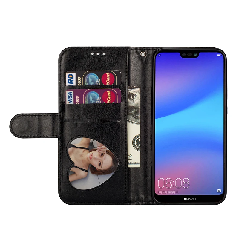 Кожаный чехол кошелек на молнии для Huawei P20 Lite Mate 10 Pro мягкий блестящий 20 флип чехлы