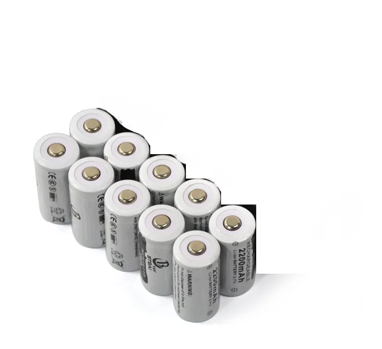 

20pcs CR123A 3.7V 16340 2200mAh Rechargeable li-ion Batteries