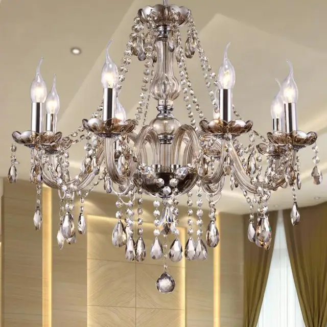 6 12 Pcs Led Vintage Dining Room Chandelier Lighting Indoor Cognac 6 12 Pcs Led Vintage Dining Room Chandelier Lighting Indoor Cognac Gl Crystal Lamp