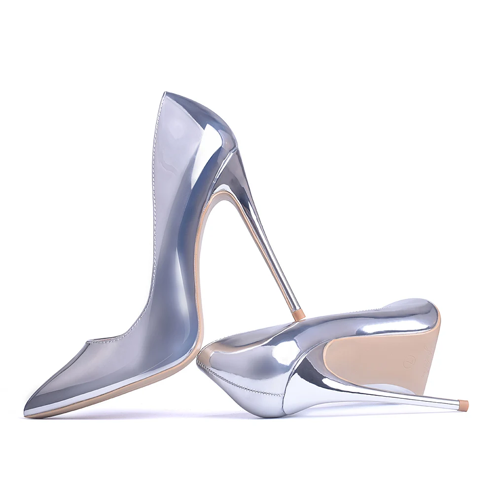 Silver Sexy High Heels Big Size