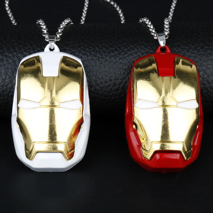 The Avengers Iron Man Head necklace Superhero Ironman Mask Pendant