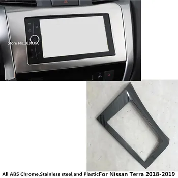 

For Nissan Terra 2018 2019 2020 Detector Carbon Fibre Middle Console Temperature Display Volume Navigation Switch Trim Frame
