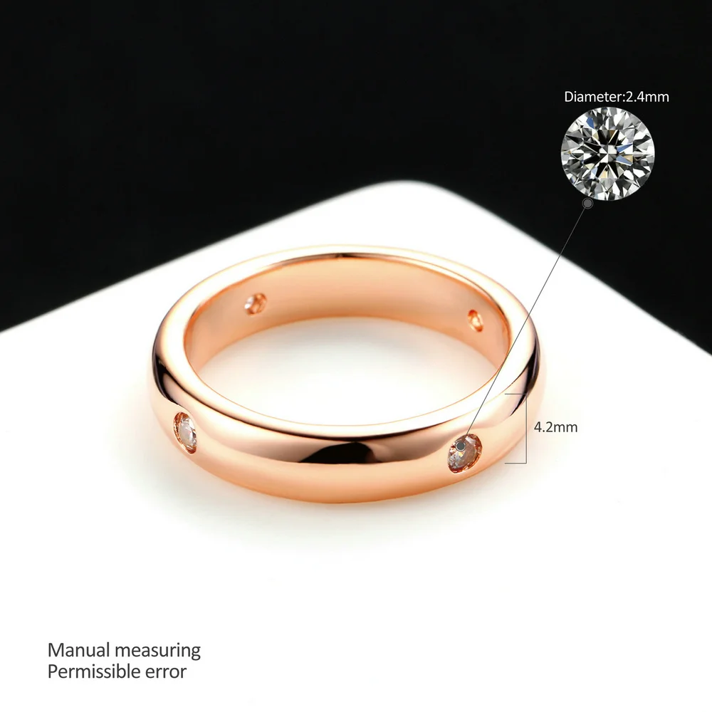 Женское Обручальное кольцо с фианитом розовое/белое золото DFR241M|wedding bead jewelry|wedding