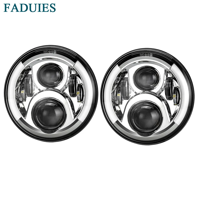 1 2Pcs 7 inch Round HiLo Beam LED Headlights With DRL Halo Angel Eye For Jeep Wrangler JK 2007-2016 (3)