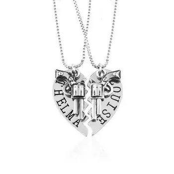 

Euro-American Popular Jewelry Thelma Louise/Bonnie Clyde Necklace Fashion Lovers Necklace Wholesale 20sets/lot