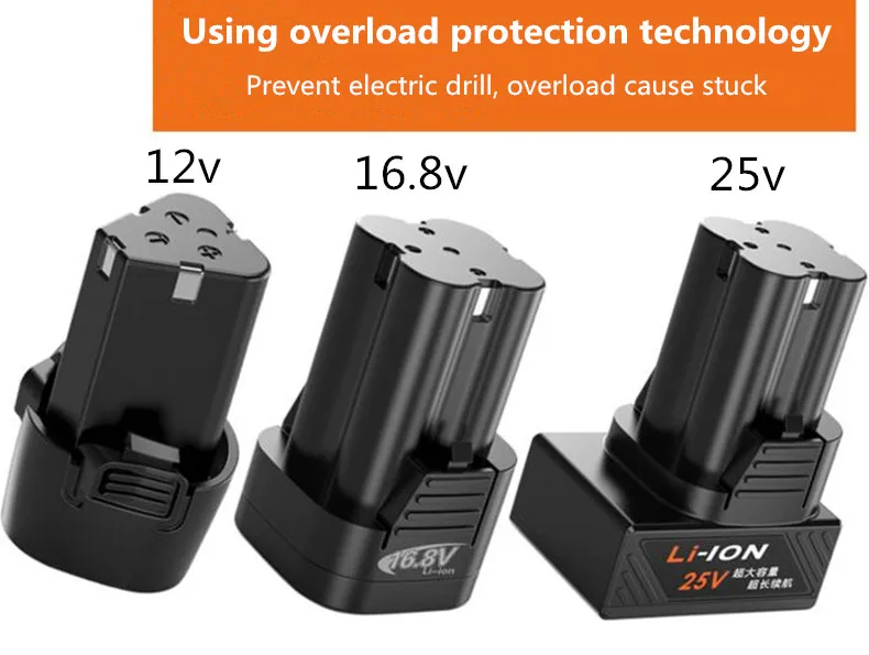 XLTOWN 12/16. 8/алюминиевая крышка, 25В литиевая батарея электрическая отвертка аккумуляторная батарея электродрель посвященный аккумулятор большой емкости