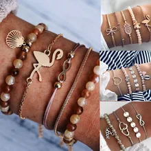 DIEZI дропшиппинг 6 стиль Богемия ананас Фламинго слон браслеты для женщин бисер браслеты Ювелирные изделия Подарки