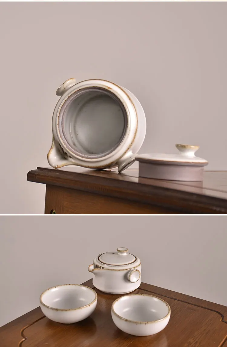 TANGPIN керамический чайник, чайники gaiwan с 2 чашками для пуэр, набор чайников, портативный дорожный чайный набор, посуда для напитков