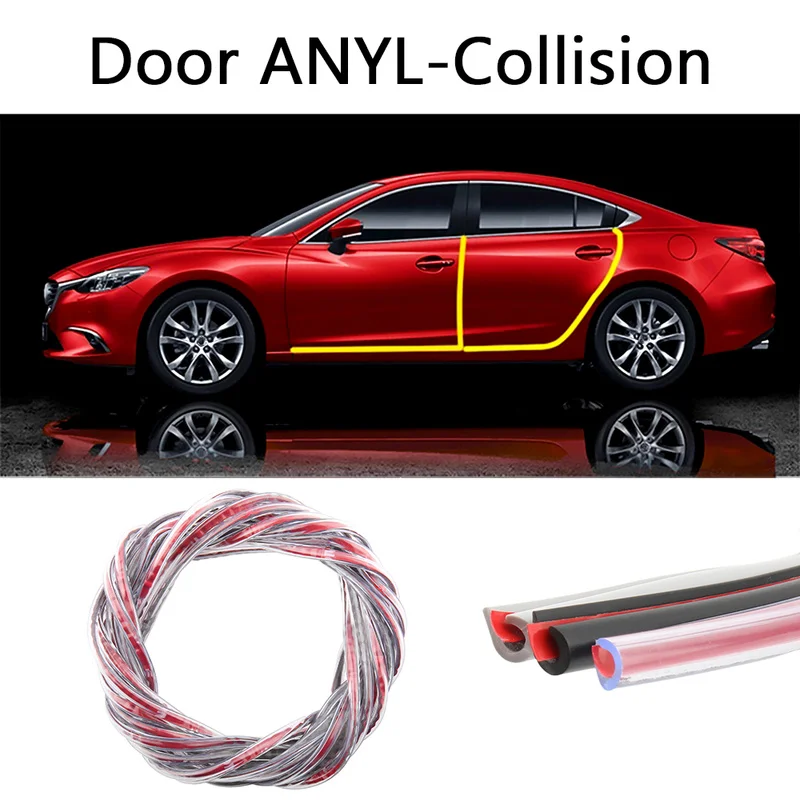 

5m Length Car Door Edge Protector Anti-collision Strip PVC Trim U Shape Guard Car Sticker Automobiles Accessories