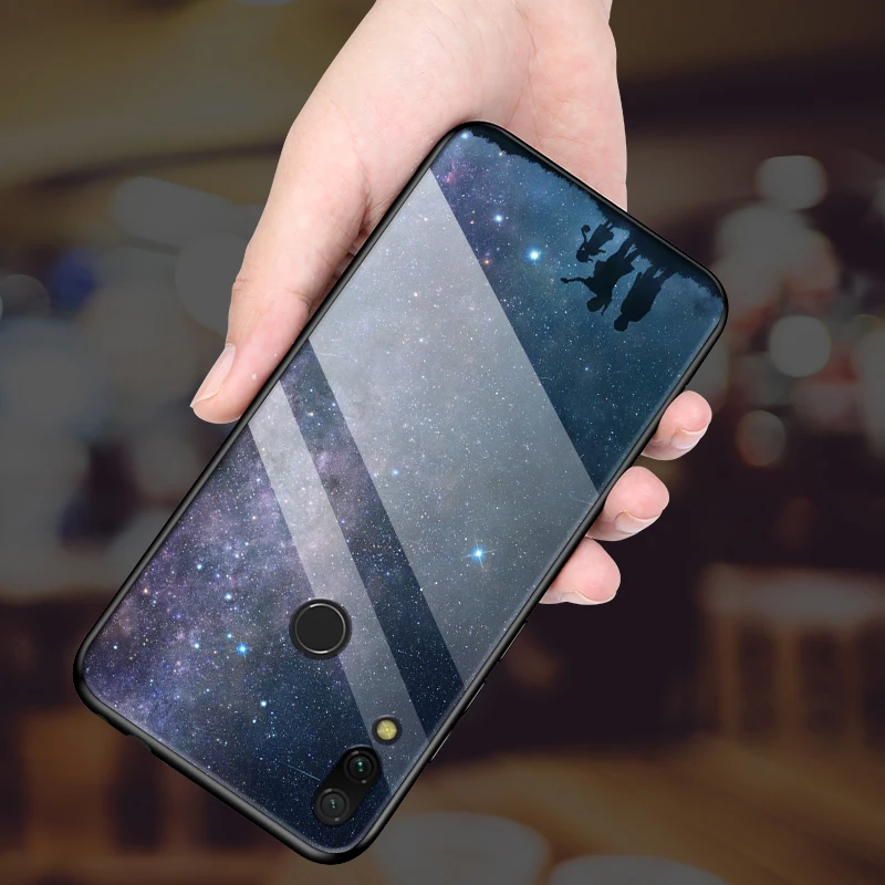 

Tempered Glass Phone Case For meizu Note 9 16 16th 16X 16s note9 Non-slip collision Black Cover cases