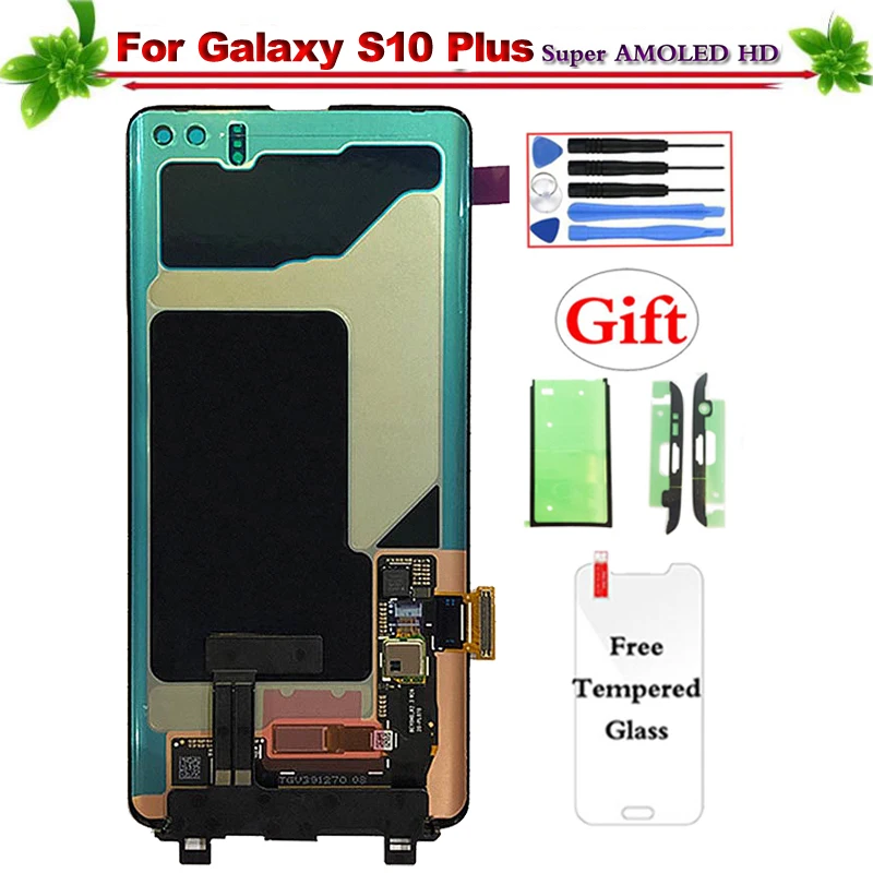

6.4" for Samsung Galaxy S10 Plus G9750 G975U G975A G975F LCD Display Touch Screen Digitizer Assembly for Galaxy S10 Plus Lcd