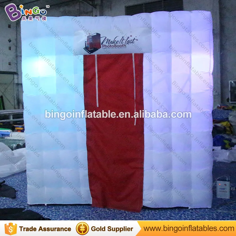  Free express 2.4X2.4X2.4m LED lighting inflatable photo booth for advertising customized promotiona