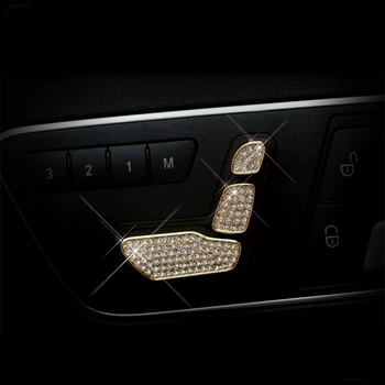 

6pcs Diamond Seat Adjust Buttons Cover Trim For Benz E Class W212 14-15 & C Class W204 10-14 & GLK Class X204 09-15