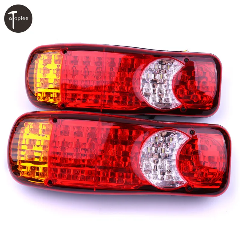 

Waterproof 2Pcs 24V Automobiles Car Truck LED Tail Light Stop Rear Safety Indicator Fog Lights Reverse For Taillights Light