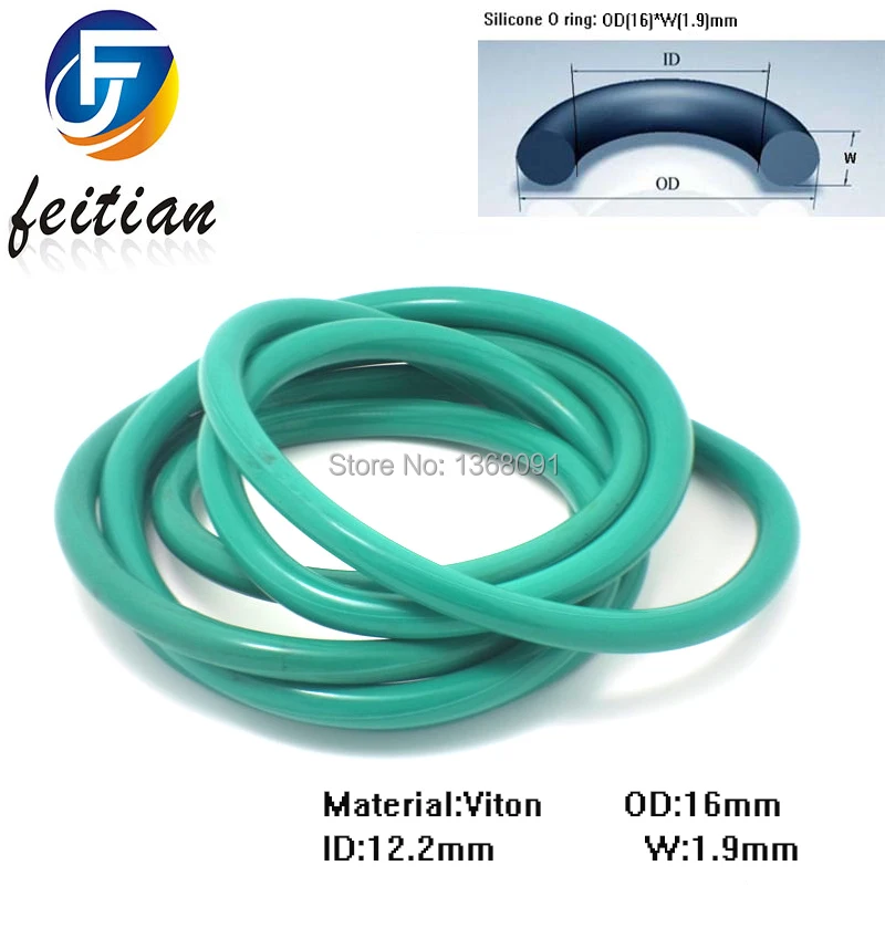 

280piece 16mm*12.2mm*1.9mm Viton o-ring dichtung green Gasket of motorcycle part/consumer product