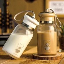 Креативная портативная стеклянная бутылка для воды Милая походная прозрачная чайная Крышка для чашек сосуд Стакан Кружка Copo Jug Glazen Питьевая чашка 50M1046