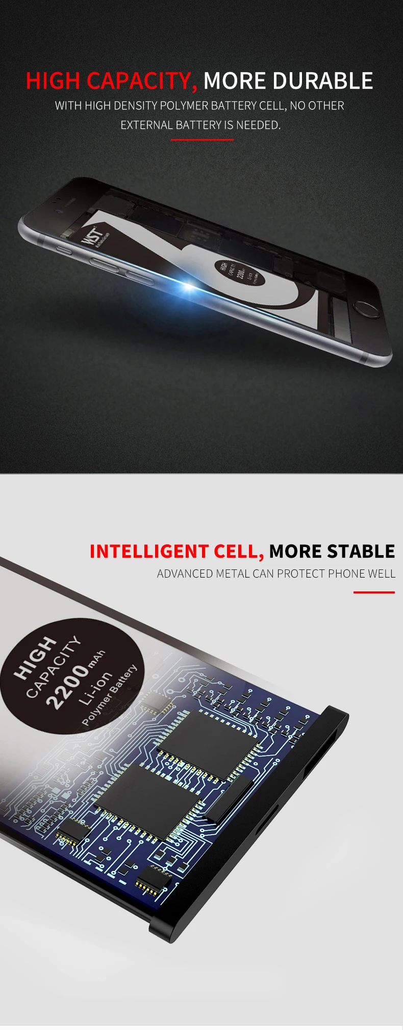 ultra high capacity mobile phone battery for iPhone 6 (4)