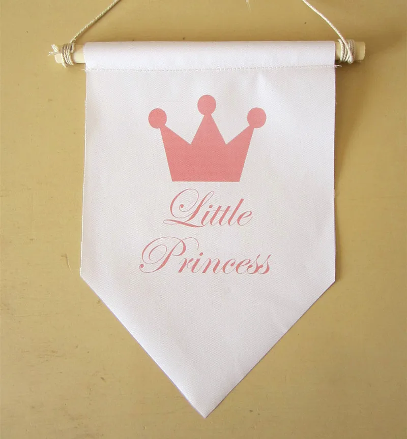 Маленькая принцесса и Корона настенный флаг. холст печати вымпел, для маленьких девочек декор комнаты настенный книги по искусству - Цвет: princess