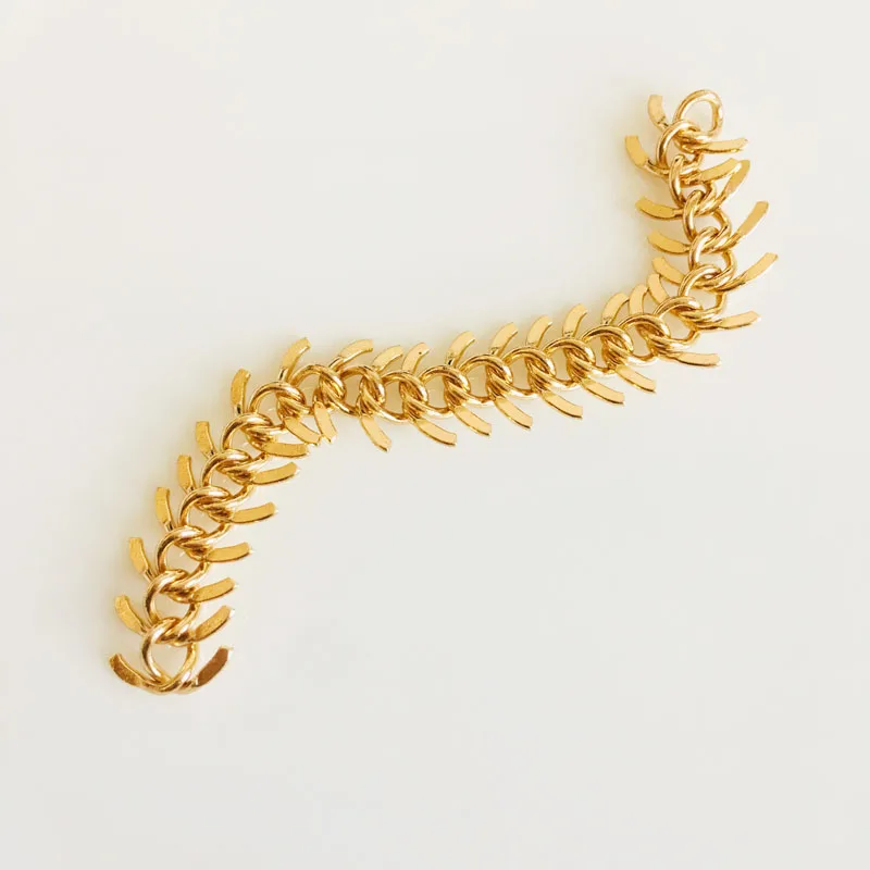 

wholesale 1 meter/lot 14k gold plated fish bone chain golden accessories jewelry making craft findings DIY for women