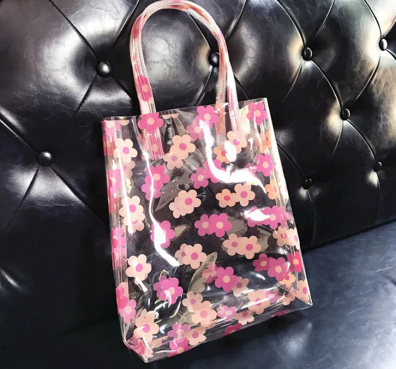 2018 Summer Women Clear Plastic Transparent Beach Bag PVC Jelly Bag