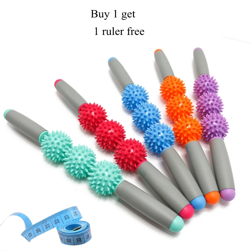 Цена Массаж мышц ролик мяч антицеллюлитный роликовый массаж ног назад колючая массаж Stick глубоко похудения Давление Йога инструмент mp0080