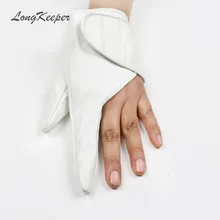 Longkeader, Новое поступление, вечерние женские перчатки, без пальцев, сексуальные женские кожаные перчатки, для танцев, шоу, Luvas, черные, золотые, белые, красные, SXJ79
