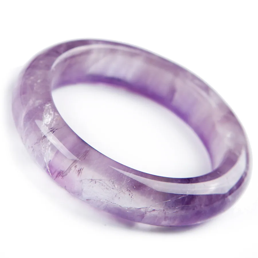 

Wholesale 100% Natural Genuine Purple Amethyst Gemstone Bangles Fashion Women Female Amethyst Natural Stone Bracelet Bangles