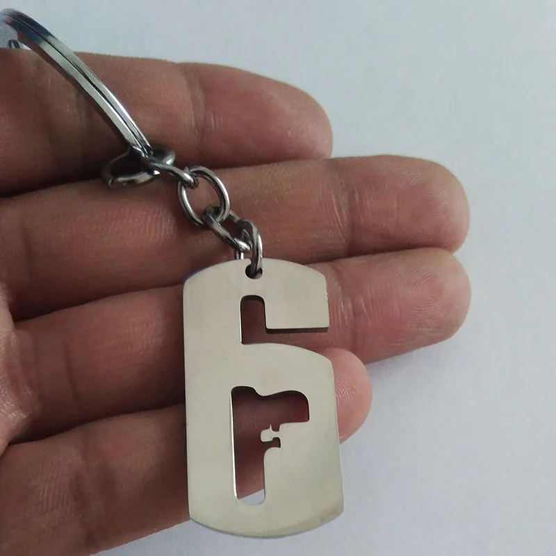 

Game Rainbow six siege keychain Key Chains Men Women Skull Metal Keyring Male Anime Key Ring Holder Gift fashion Jewelry