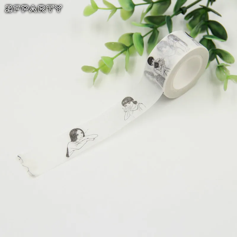 

ZFPARTY 20mm*10m Adhesive Tape for Scrapbooking DIY Craft Sticky Deco Masking Japanese Paper Washi Girl