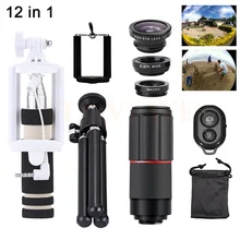 Новые объективы для камеры 8X телефото зум Lentes широкоугольный Макро Рыбий глаз объектив для смартфона мобильные хомуты для штатива селфи палка
