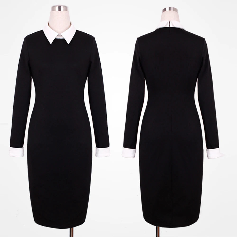 Платье миди Nice forever женское обтягивающее с отложным воротником|work dress|midi dressbodycon midi