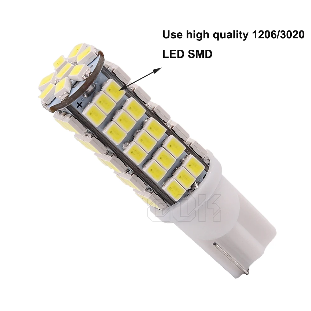 Автомобильные светодиодные лампы t10 68smd 1206 168 192 W5W белого цвета T10 68LED SMD сигнальные