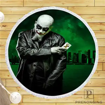 

Custom DIY Customized Microfiber Fabric joker Round Beach Blanket Towel Printed on Demand 150cm #19-01-28-3-105