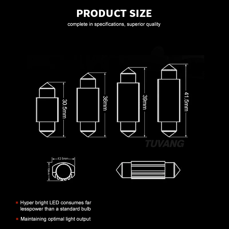 5 шт. автомобильная светодиодная лампа C5W C10W 3030 55 мм 36 39 41 CANBUS 12 В|Сигнальная лампа| |