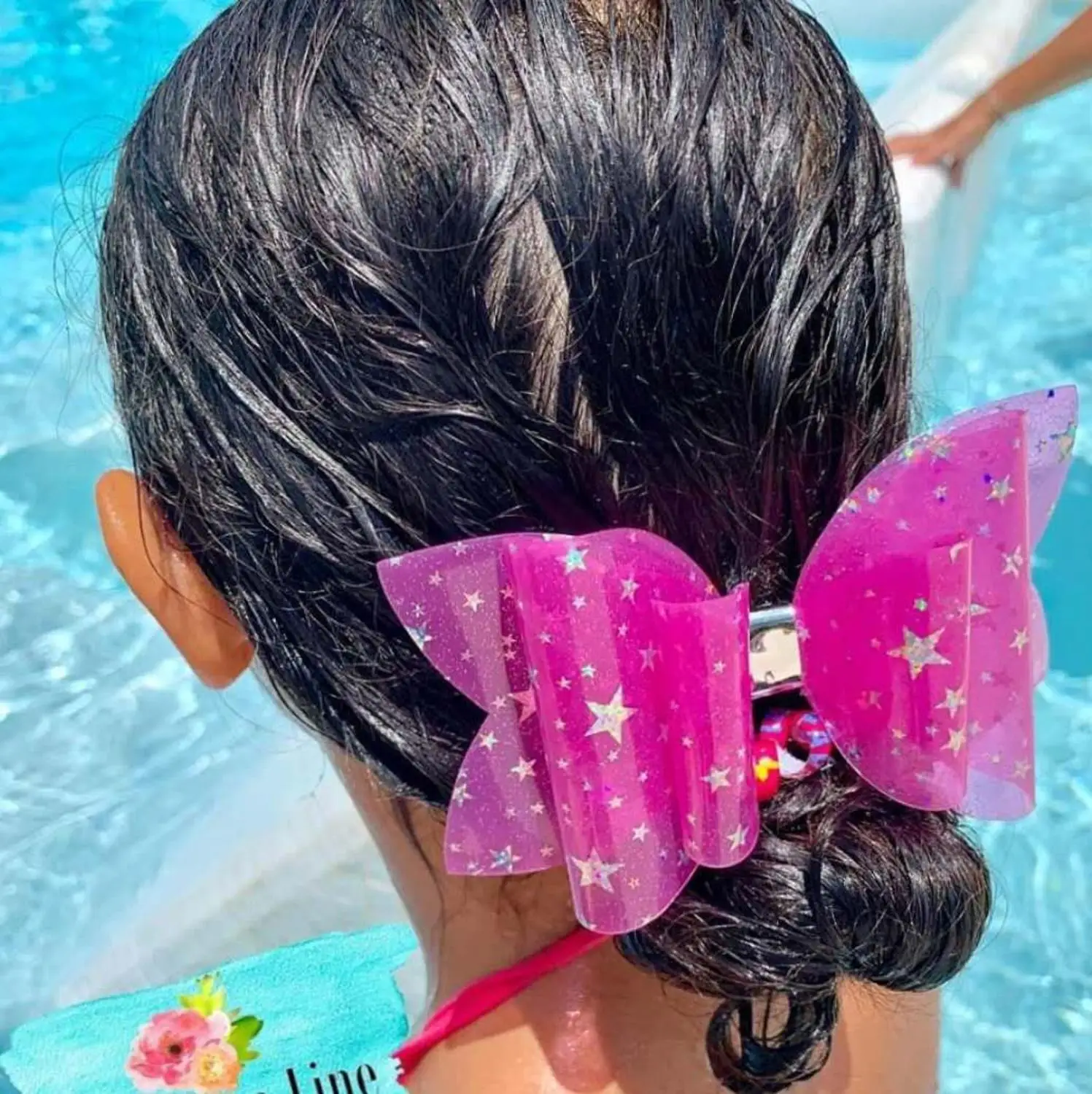 

5 inch Shinny Star Pool Bows Jelly Bows Waterproof Bows Summer Bows Waterproof You Choose Color Textured Sparklely