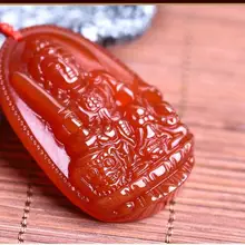 Новое Световое пятно нового с натуральным красным агатом кулон Зодиак является покровителем Святого Манджушри Бодхисаттва натальный Будда Мужской кролик