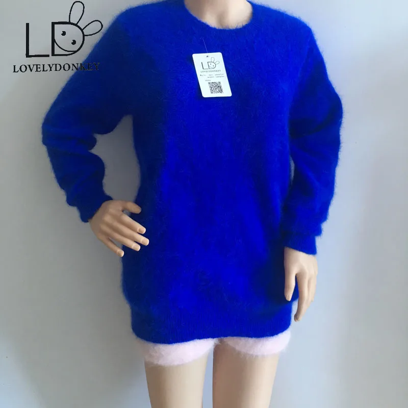 LOVELYDONKEY mink cashmere sweater women pullovers knitted pure jacket Customized color free shippingM286 | Женская одежда
