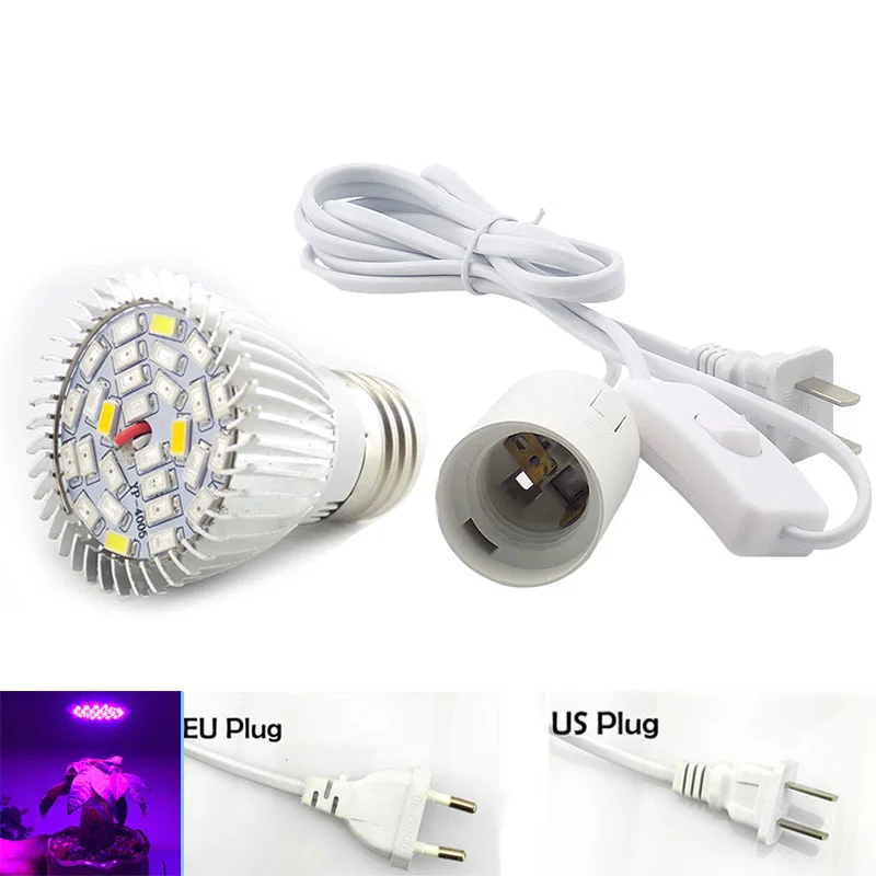 Grow Light Bulbs Lamp 28 Led plant Growing Lights With 1.65m Ac Power