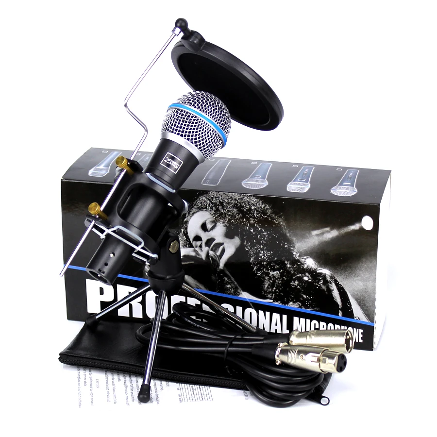 Desktop Dynamic Wired Microphone Stand Spider Boom Mic Shock Mount Wind