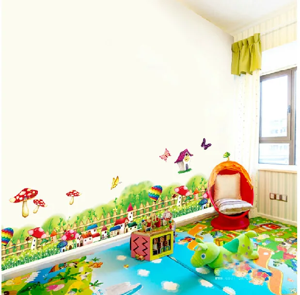 

DIY Cartoon Mushroom Kids Baby Rooms Decor Wall Stickers Flower Nursery Wall Decals Poster Stikers Mural