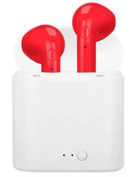 I7 I7s TWS беспроводные Bluetooth наушники-вкладыши музыкальные наушники набор стерео гарнитура для Iphone X 6 7 8 samsung Xiaomi Розничная коробка - Цвет: Красный