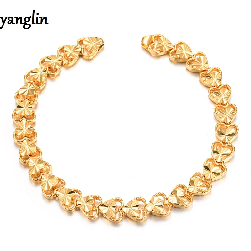 New Fashion Hip Hop Jewelry Link Chain Heart Shaped Bracelets For