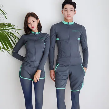 

Beach Clothing For Women Bathing Suit Bather Swimwear Teenagers May 2020 Swimsuit Surf Couple Long Sleeve Men Drying Solid Rayon