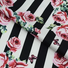 Хлопковая ткань с принтом Новая Роза бабочка платье-рубашка в полоску рубашка удобная ткань DIY Ручная Ткань