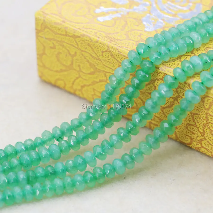 

4*6mm Green Aventurine Quartz Accessories Loose Beads Abacus Jasper Jade Stone Crafts DIY Beads Faceted Jewelry Making Design